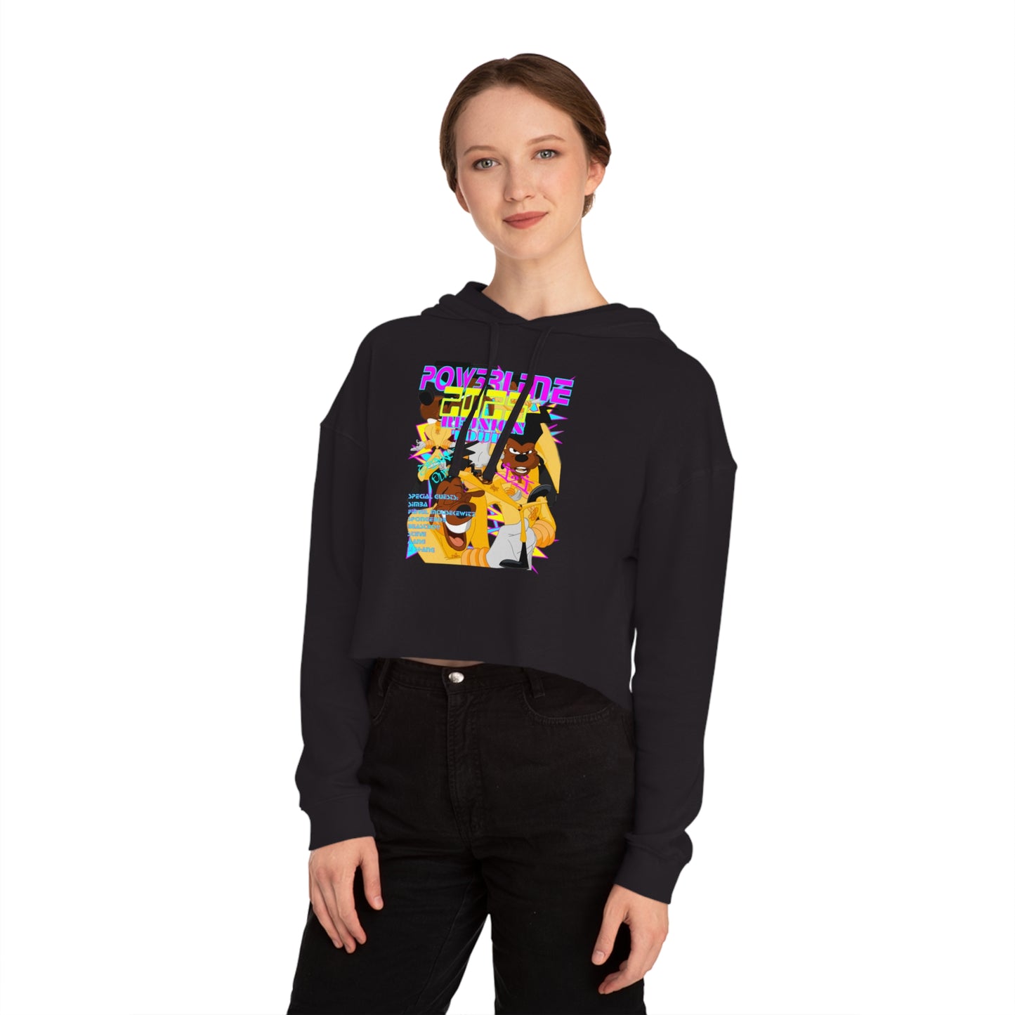 A GOOFY MOVIE 1990NOW!: POW3R LIN3 Women’s Cropped Hooded Sweatshirt