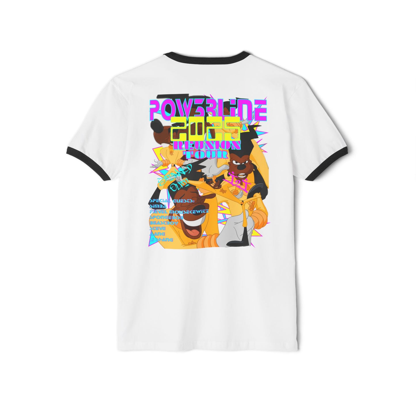 A GOOFY MOVIE 1990N0W!: POW3R LIN3 Unisex Cotton Ringer T-Shirt