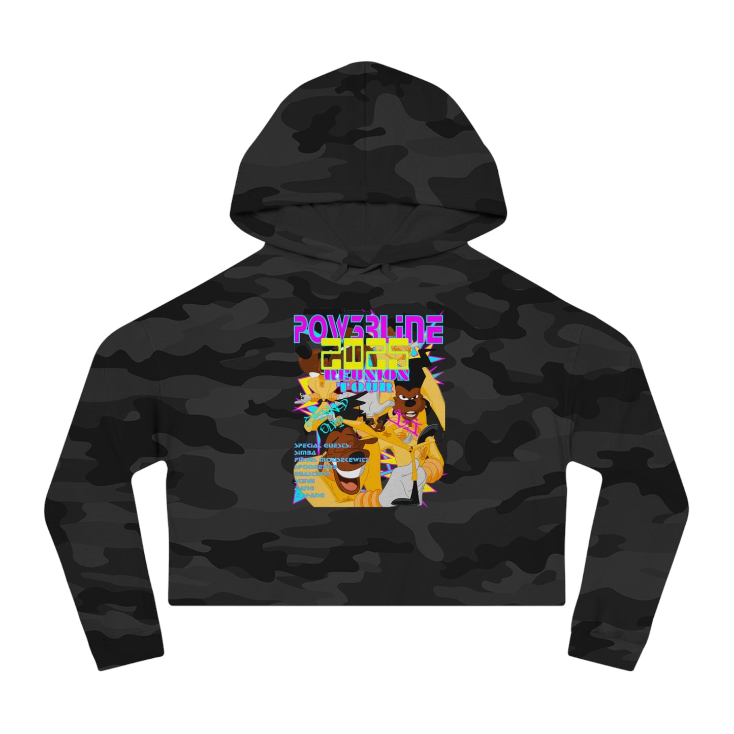 A GOOFY MOVIE 1990NOW!: POW3R LIN3 Women’s Cropped Hooded Sweatshirt