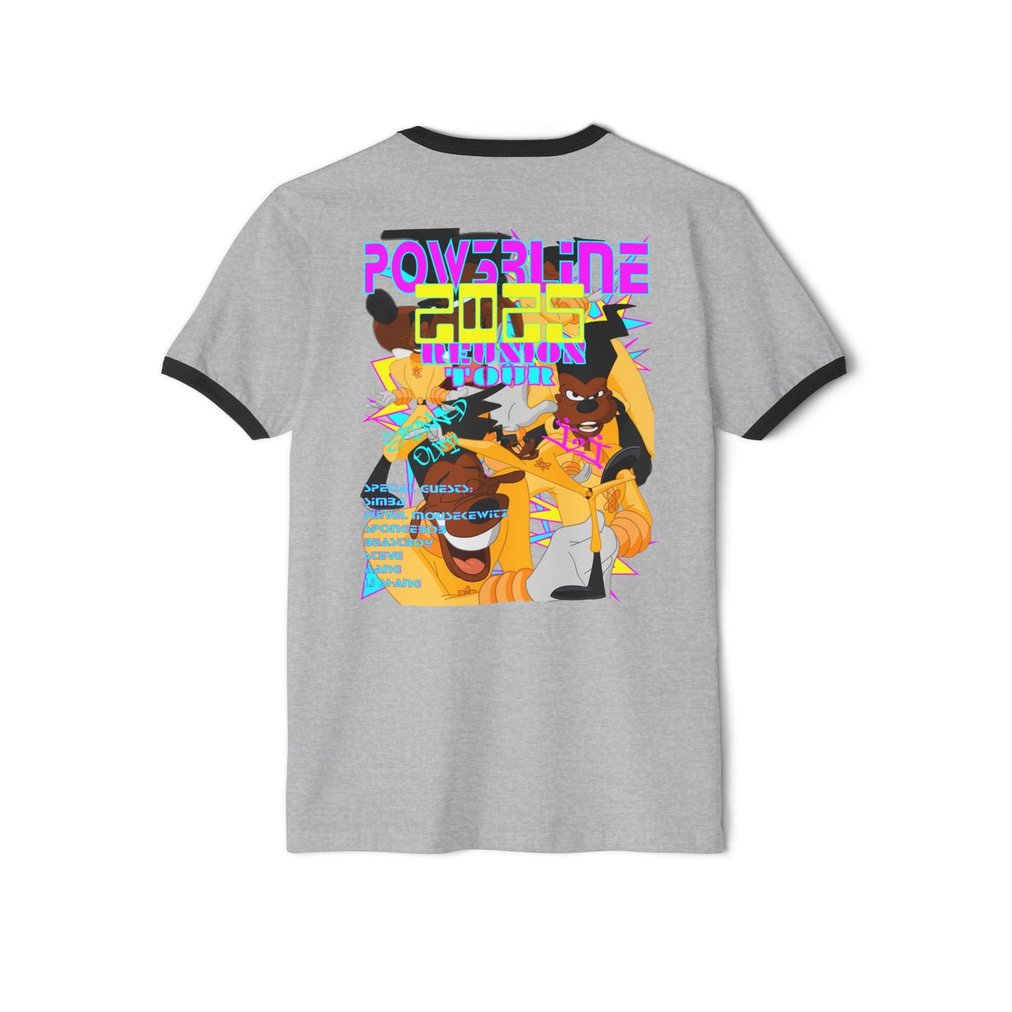 A GOOFY MOVIE 1990N0W!: POW3R LIN3 Unisex Cotton Ringer T-Shirt