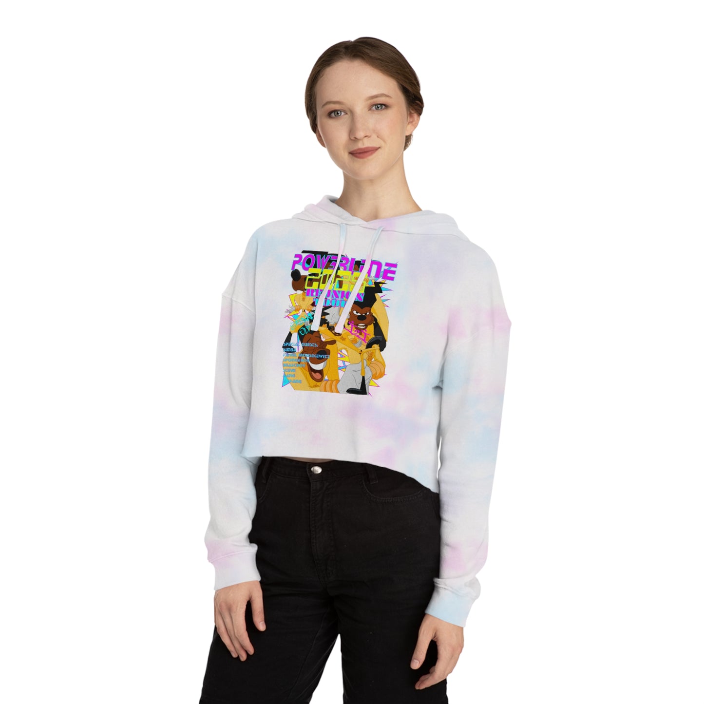 A GOOFY MOVIE 1990NOW!: POW3R LIN3 Women’s Cropped Hooded Sweatshirt