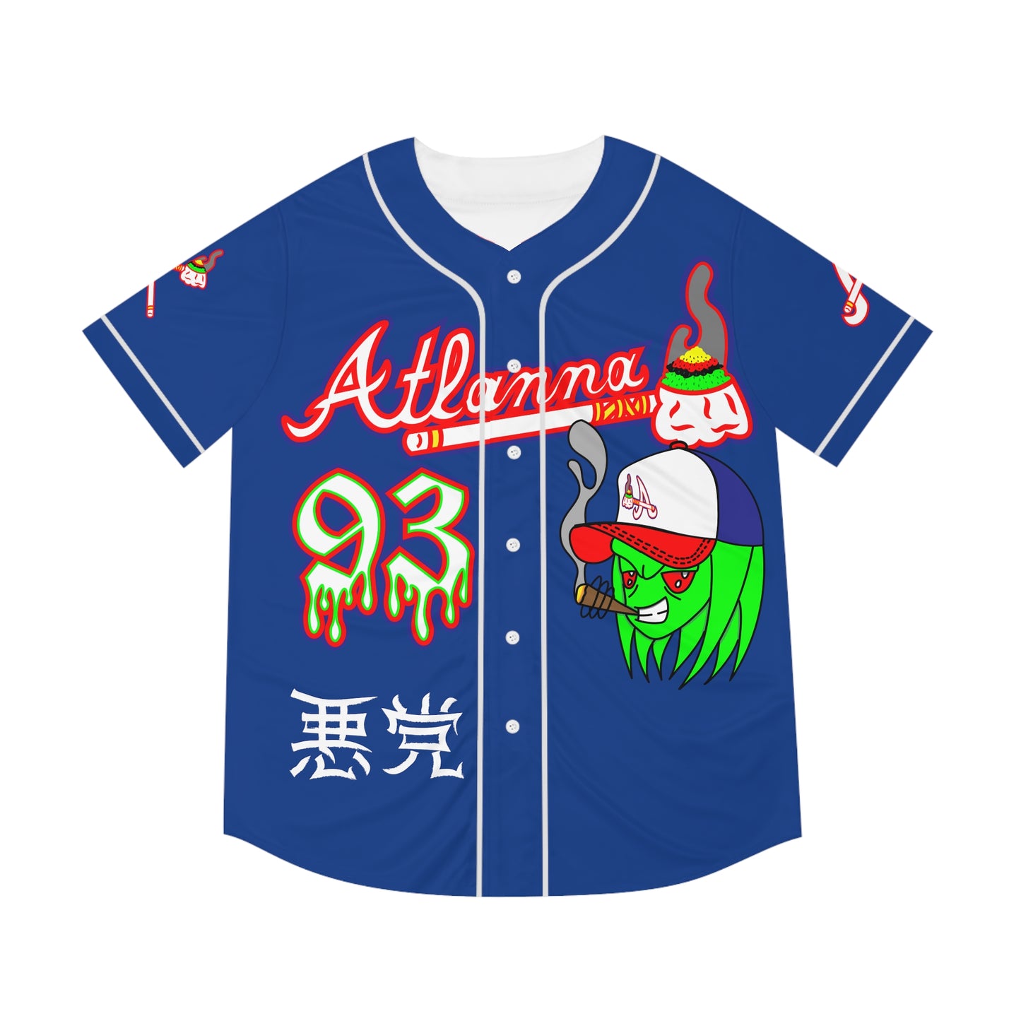 ROGU3 ALI3N: ATLANNA Blue Baseball Jersey (AOP)