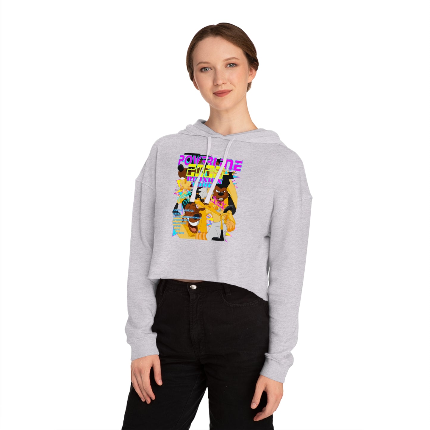 A GOOFY MOVIE 1990NOW!: POW3R LIN3 Women’s Cropped Hooded Sweatshirt