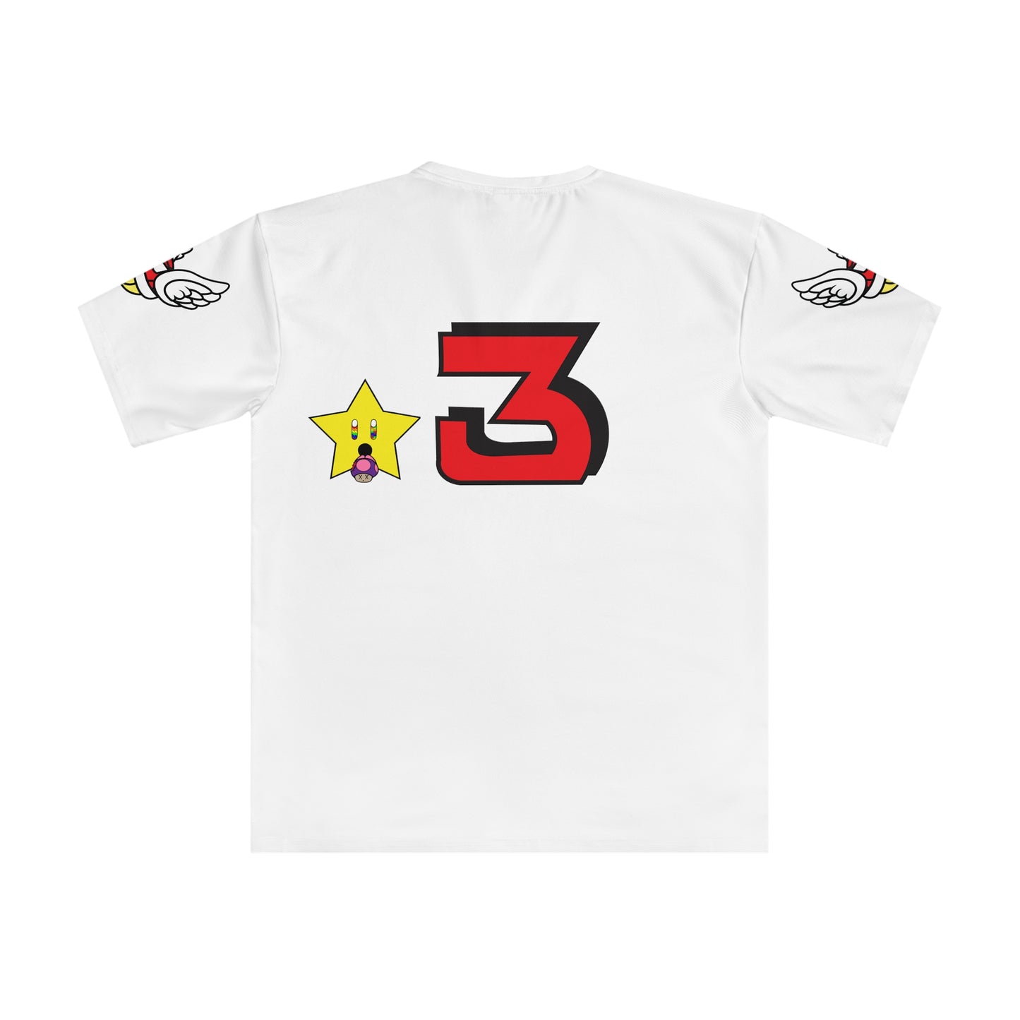 MARIO: Men's WHITE FIRE FLOWER Loose T-shirt