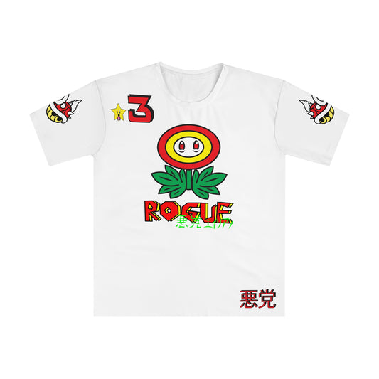 MARIO: Men's WHITE FIRE FLOWER Loose T-shirt