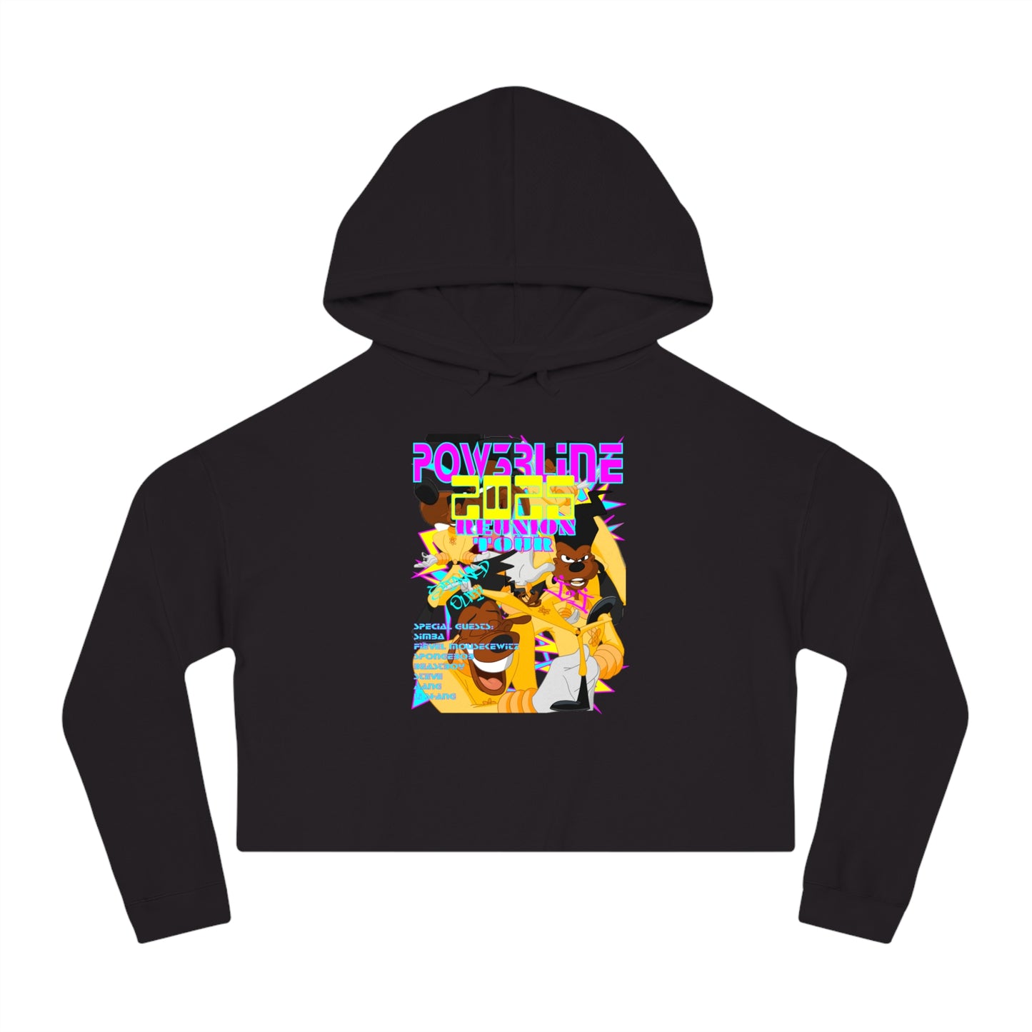 A GOOFY MOVIE 1990NOW!: POW3R LIN3 Women’s Cropped Hooded Sweatshirt