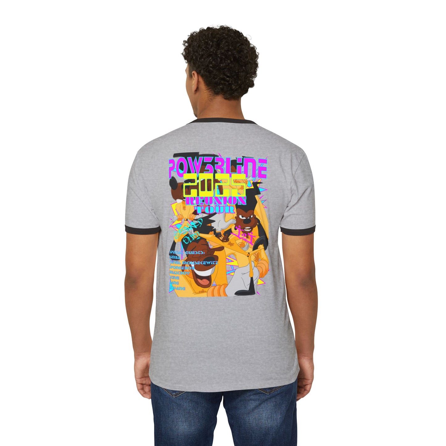 A GOOFY MOVIE 1990N0W!: POW3R LIN3 Unisex Cotton Ringer T-Shirt