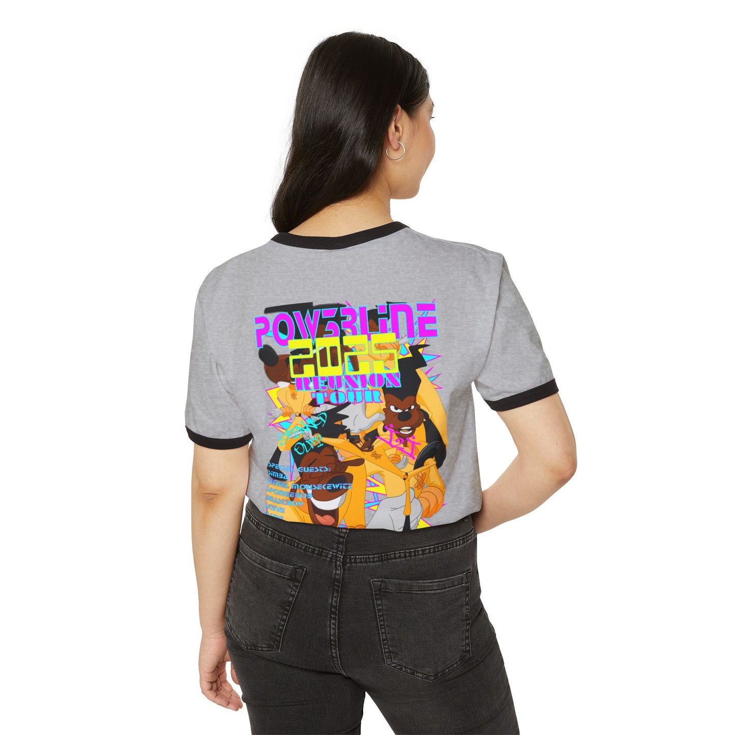 A GOOFY MOVIE 1990N0W!: POW3R LIN3 Unisex Cotton Ringer T-Shirt