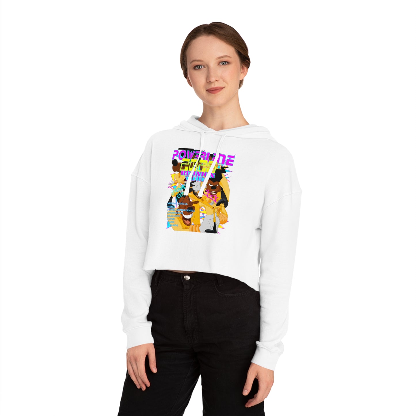 A GOOFY MOVIE 1990NOW!: POW3R LIN3 Women’s Cropped Hooded Sweatshirt