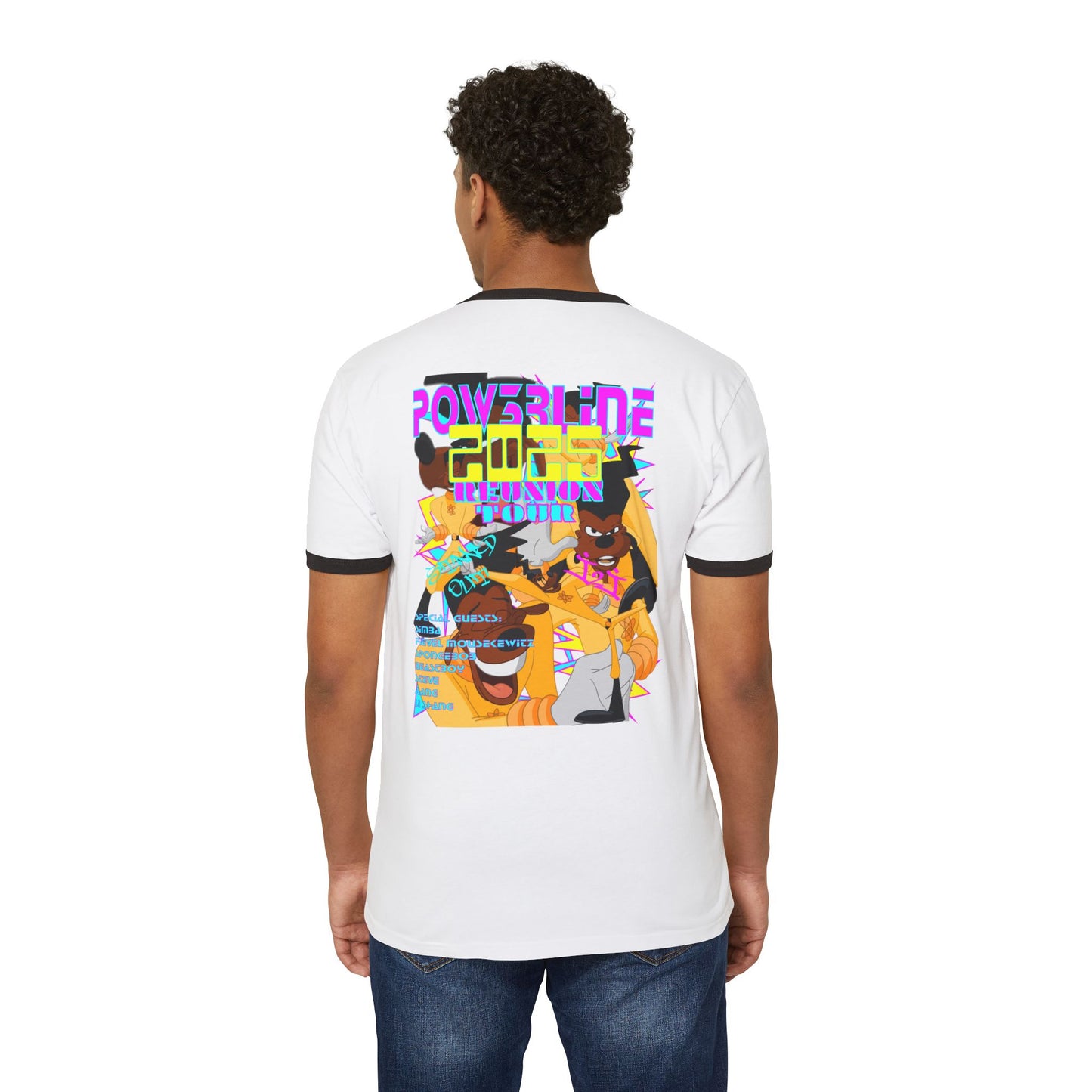 A GOOFY MOVIE 1990N0W!: POW3R LIN3 Unisex Cotton Ringer T-Shirt