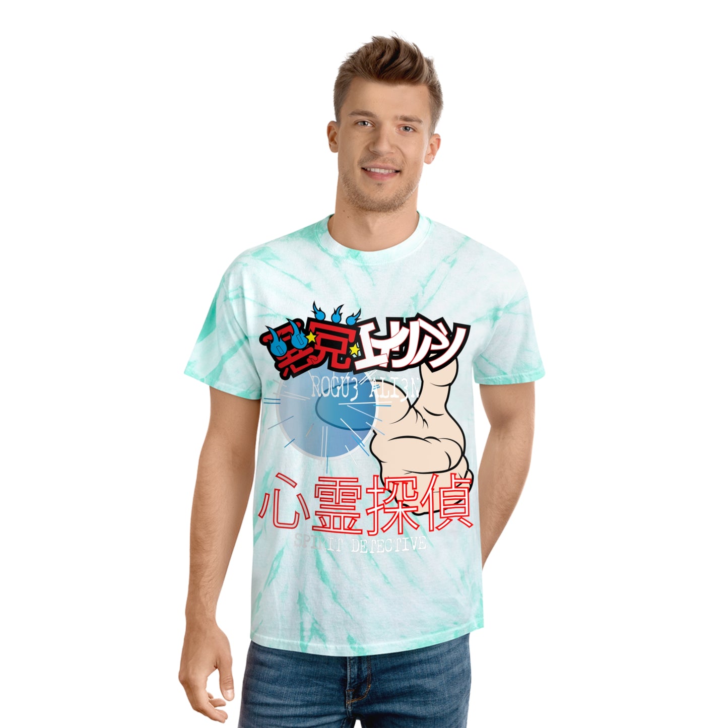 YU YU HAKUSHO: YUSUKE Tie-Dye Tee Shirt, Cyclone Pattern - 60s Groovy Style