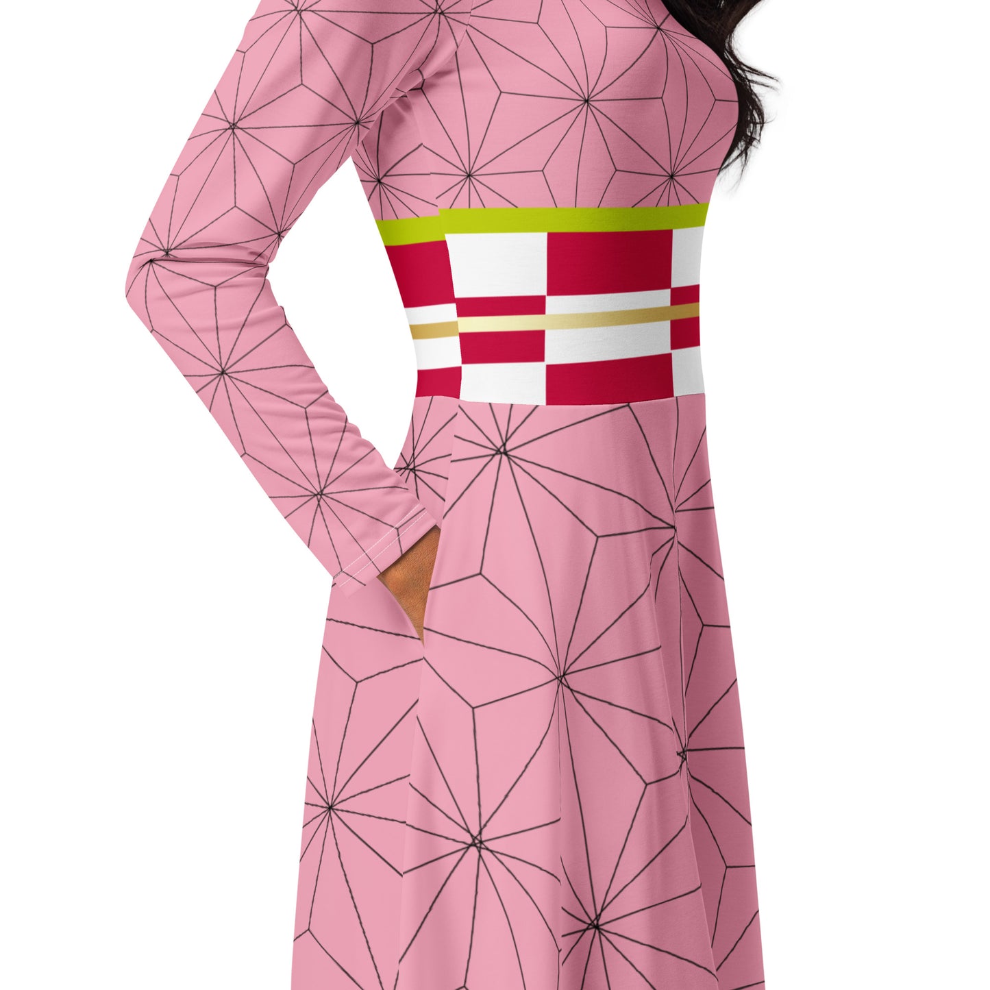 DEMON SLAYER: NEZUKO long sleeve midi dress