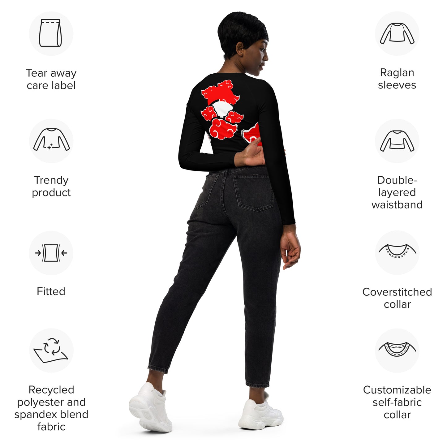 NARUTO: AKATSUKI long-sleeve crop top