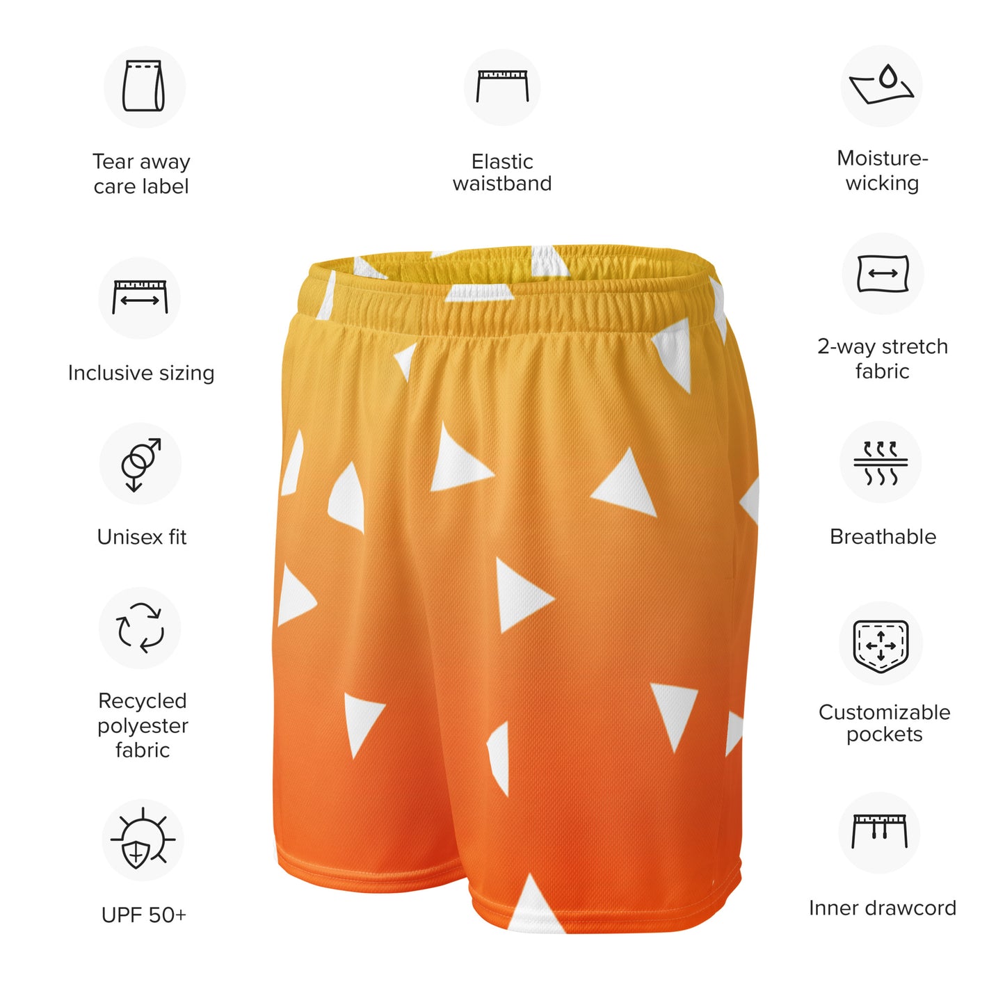 DEMON SLAYER: ZENITSU Unisex mesh shorts