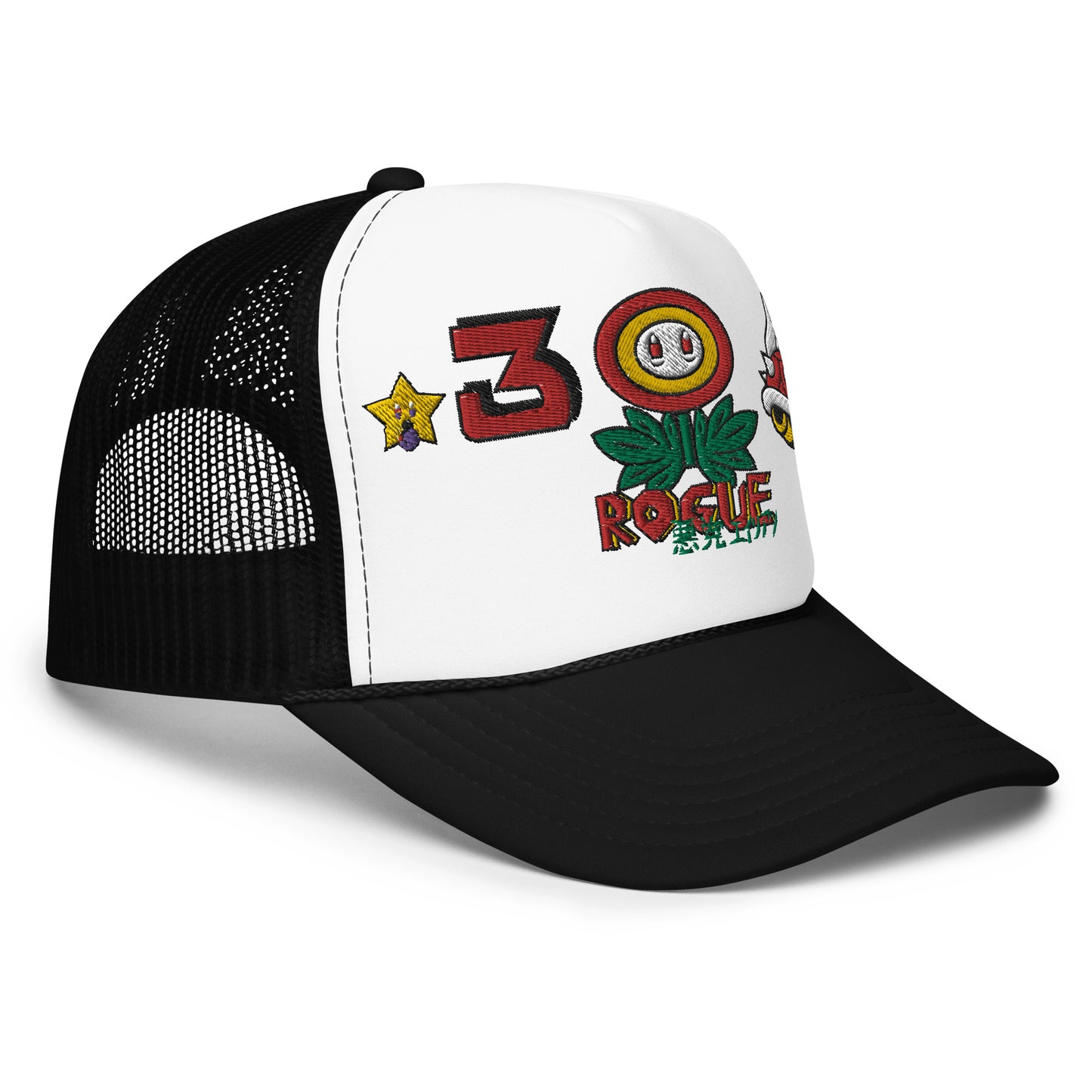 MARIO: FIRE FLOWER Foam trucker hat