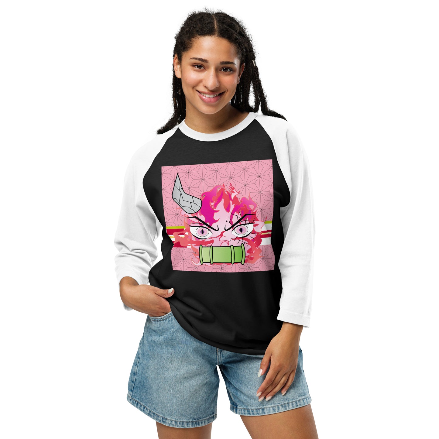 DEMON SLAYER: NEZUKO 3/4 sleeve raglan shirt